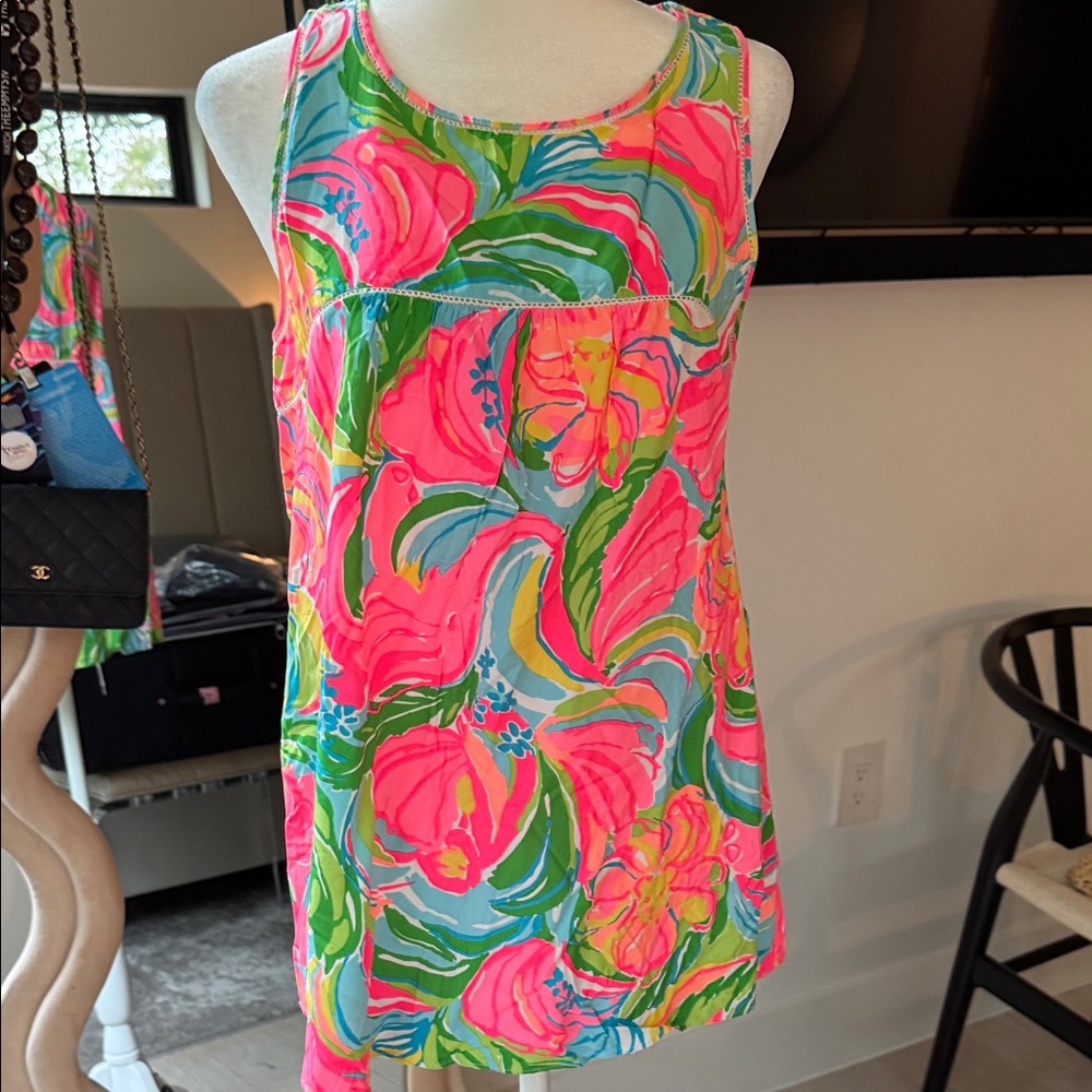Lili Pulitzer Pink & Green Tunic Blouse